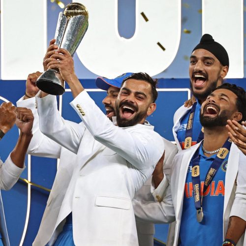 indian team wear Champion trophy winning coat with Pakistan written on it