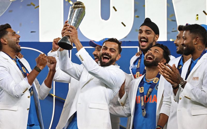 indian team wear Champion trophy winning coat with Pakistan written on it