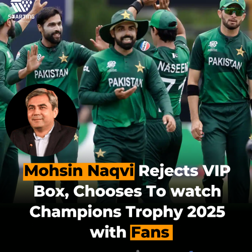 Mohsin Naqvi rejects VIP box, watches Champions Trophy match with Fans.